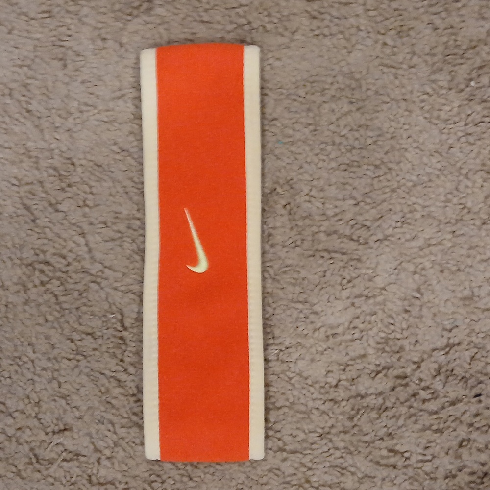Nike Active Winter Headband Neon Orange and Pale Yellow Reversible Y2K